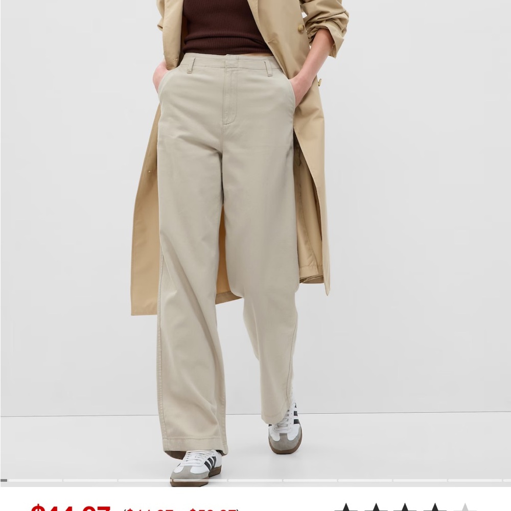 NWT Gap Twill Wide-Leg Chinos